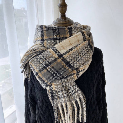 Plaid Tassel Scarf