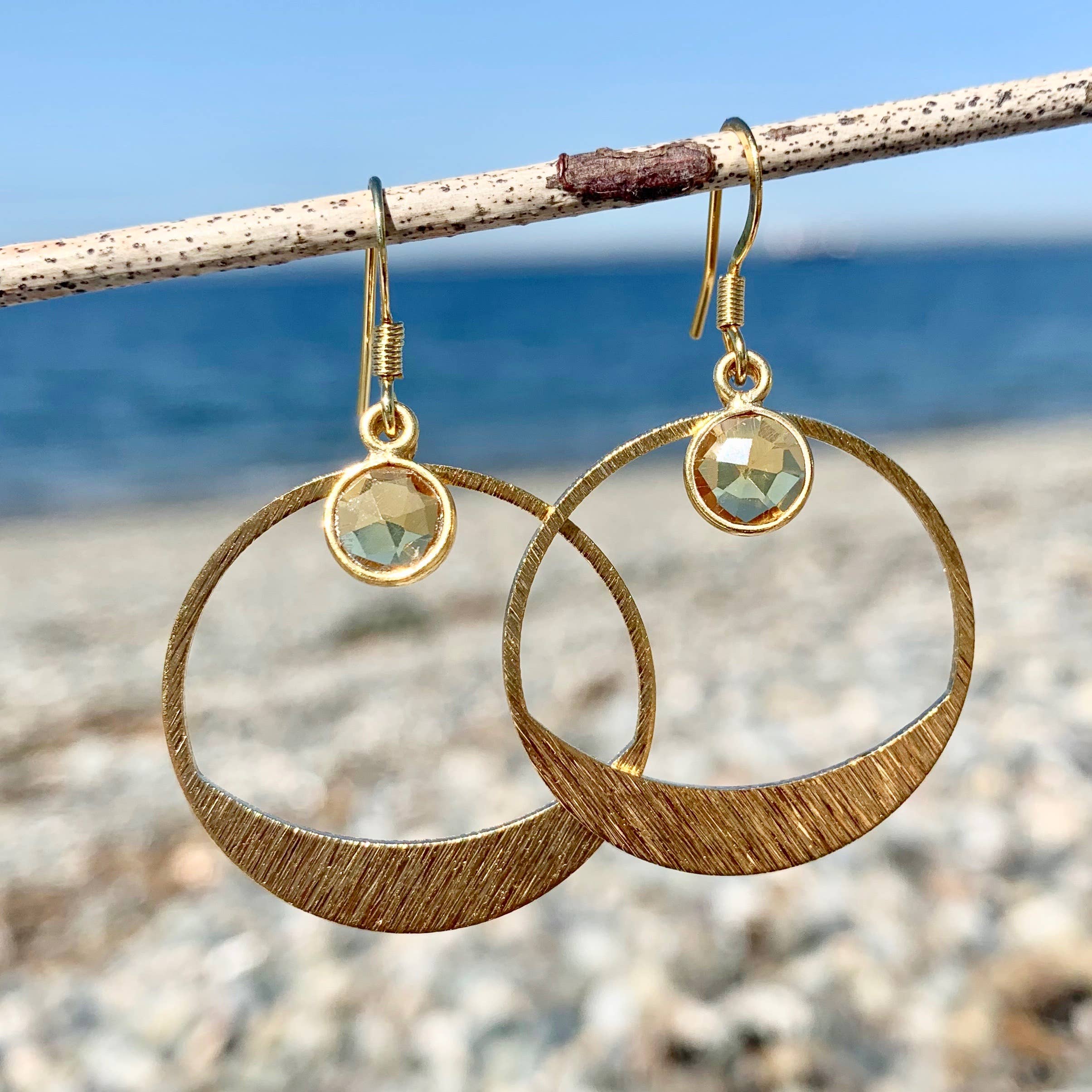 Mayan Gemstone Hoop Earrings