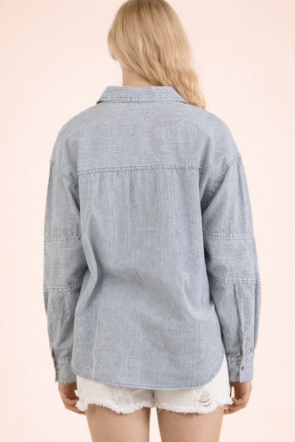 Raelynn Mineral Washed Button Down Shirt