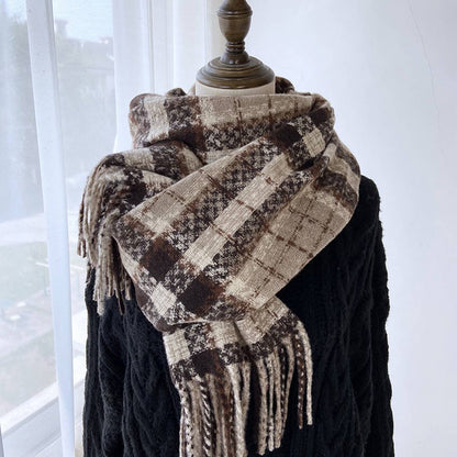 Plaid Tassel Scarf