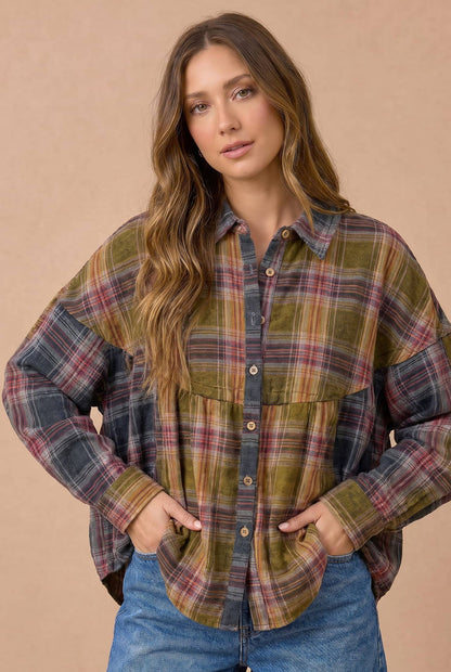 Logan Drop Shoulder Babydoll Shirt