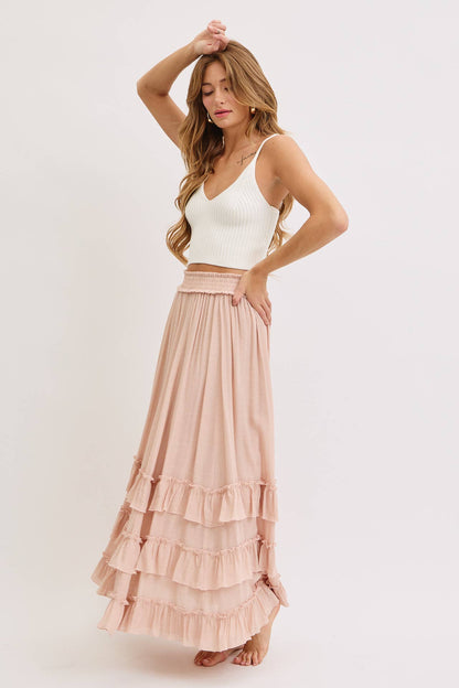 Hannah Tiered Ruffle Maxi Skirt