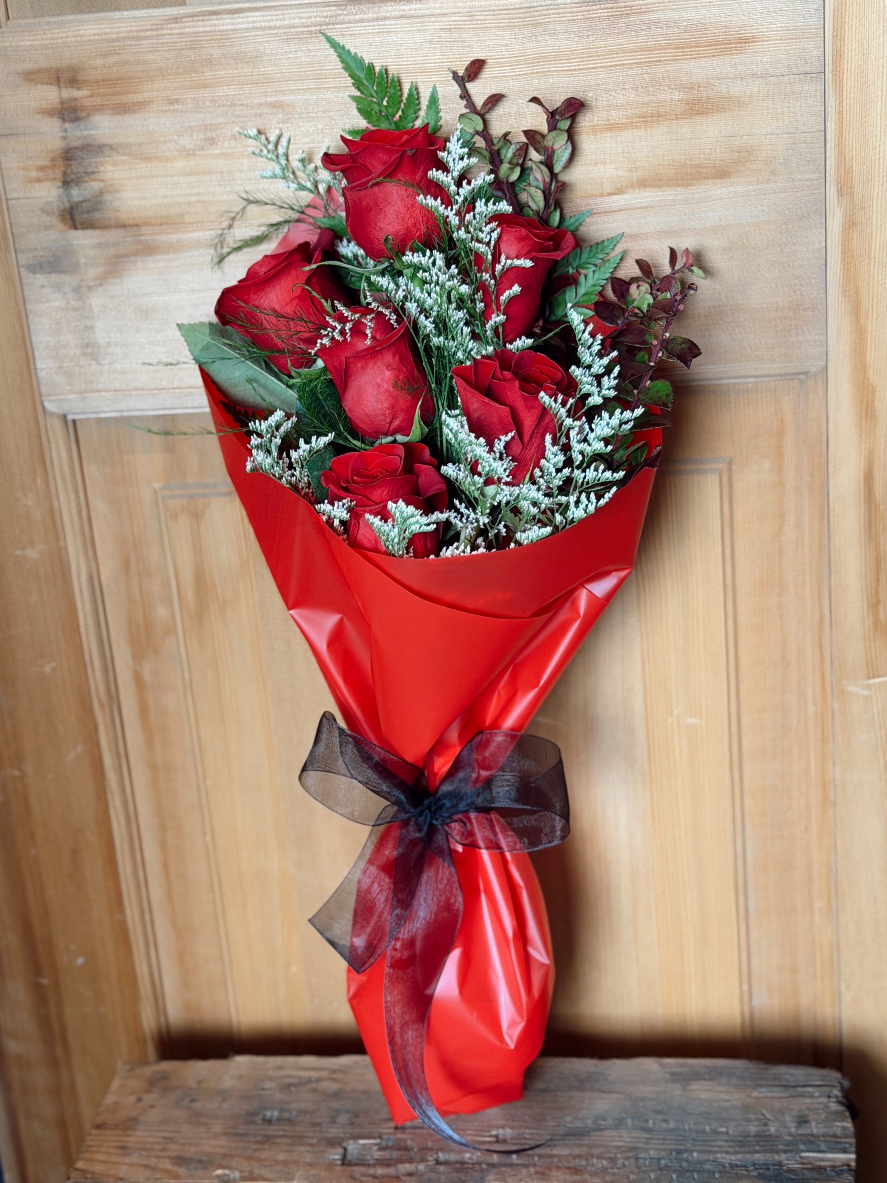 Half Dozen Roses Flatlay