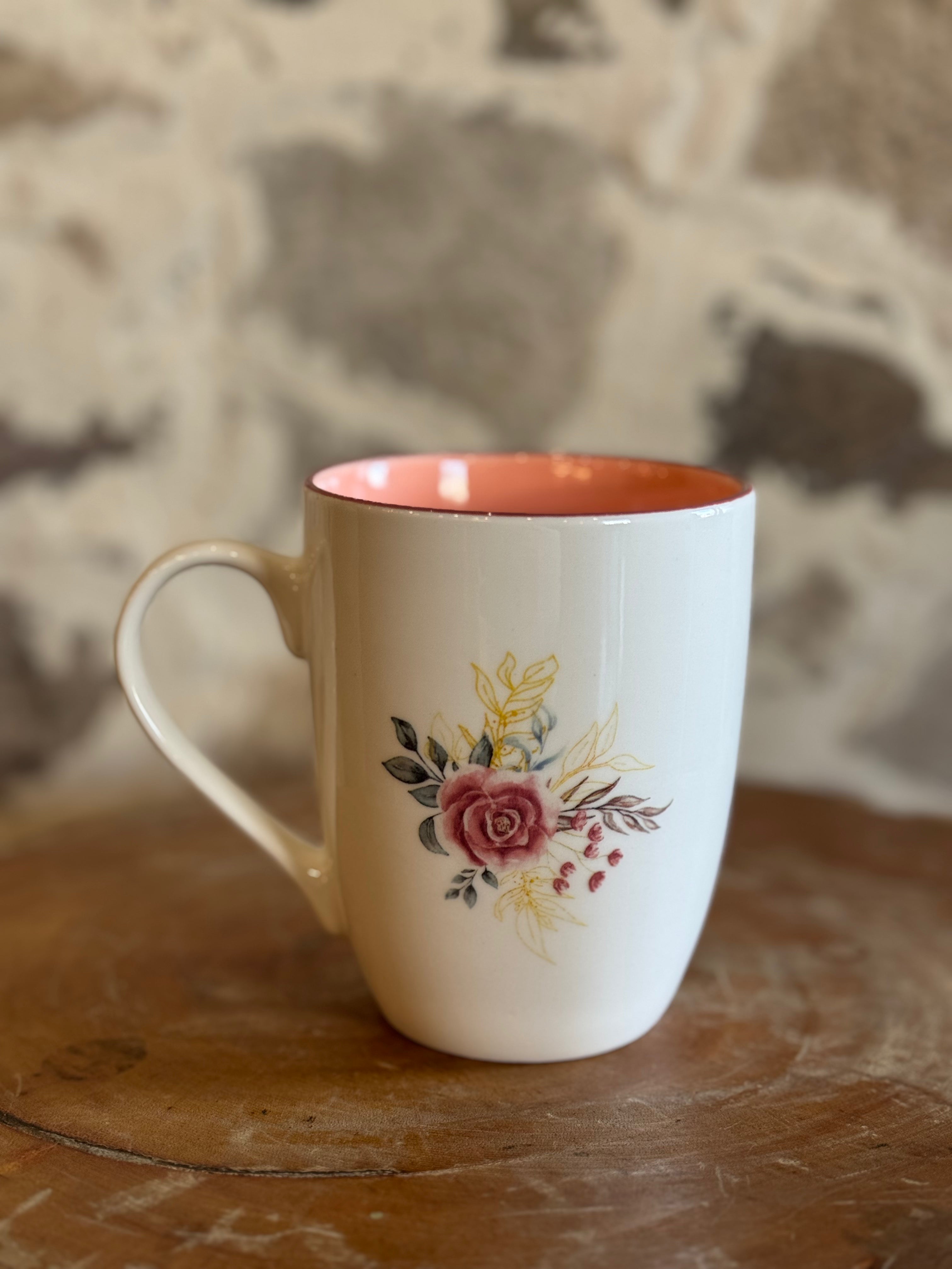 Pink Floral Cross Mug