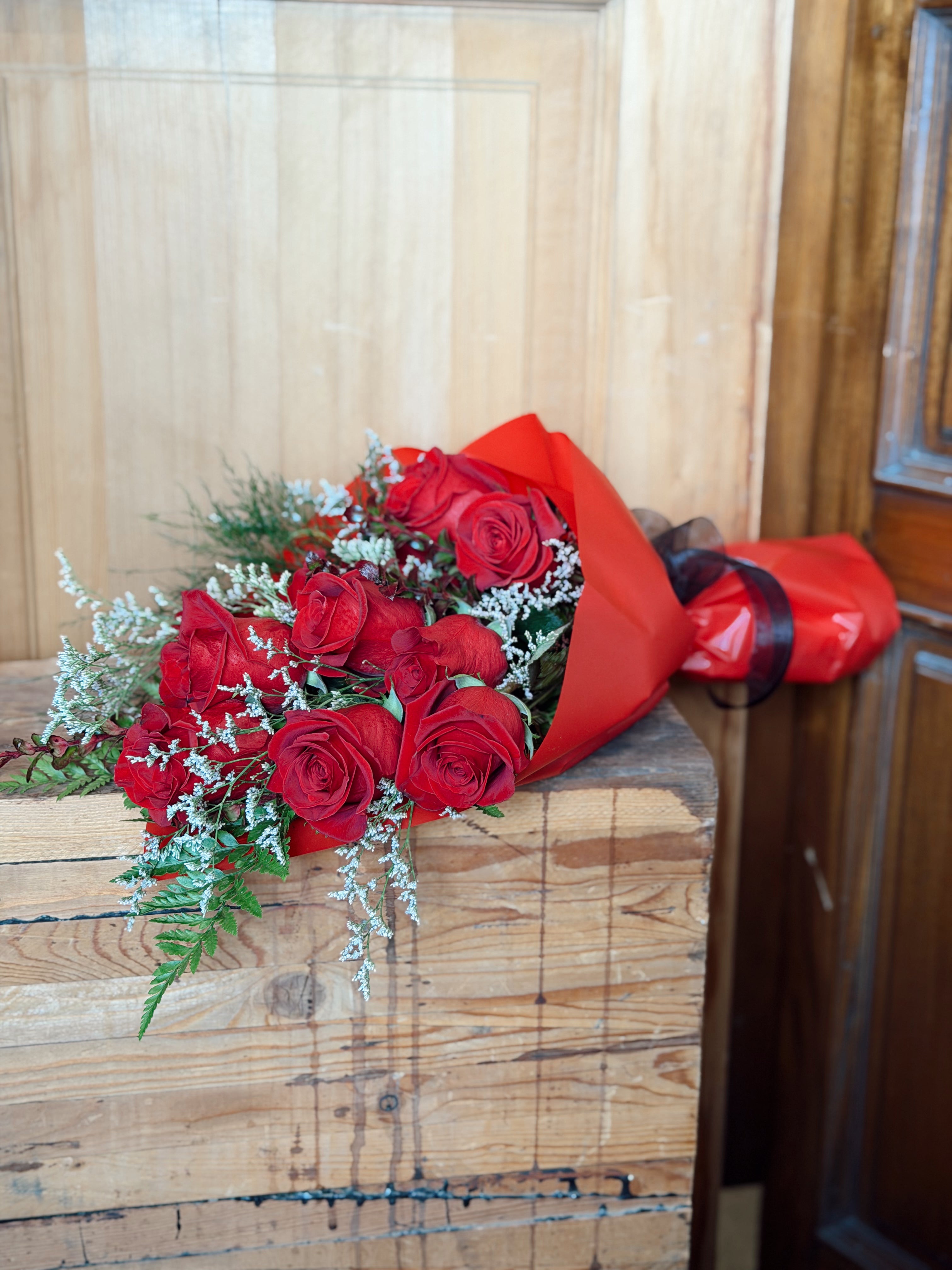 Dozen Roses Flatlay