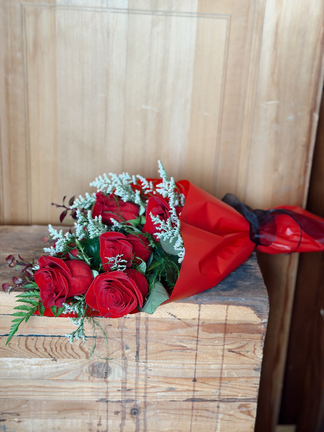Half Dozen Roses Flatlay