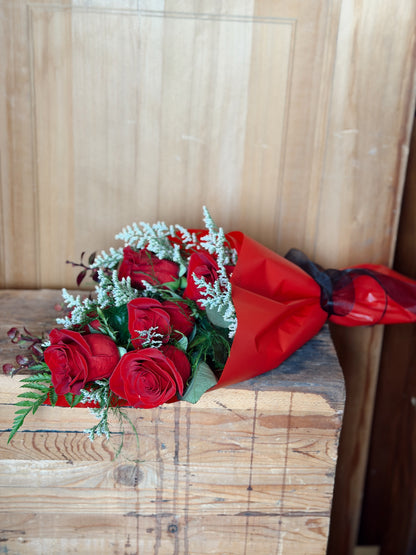 Half Dozen Roses Flatlay