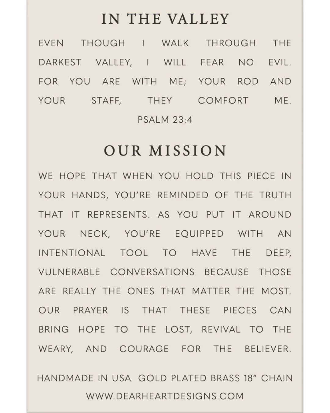 In The Valley | Christian Necklace