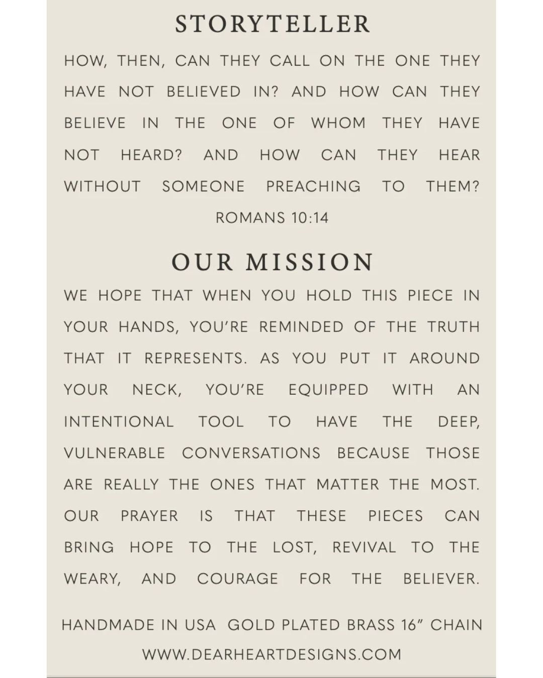 Storyteller | Christian Necklace