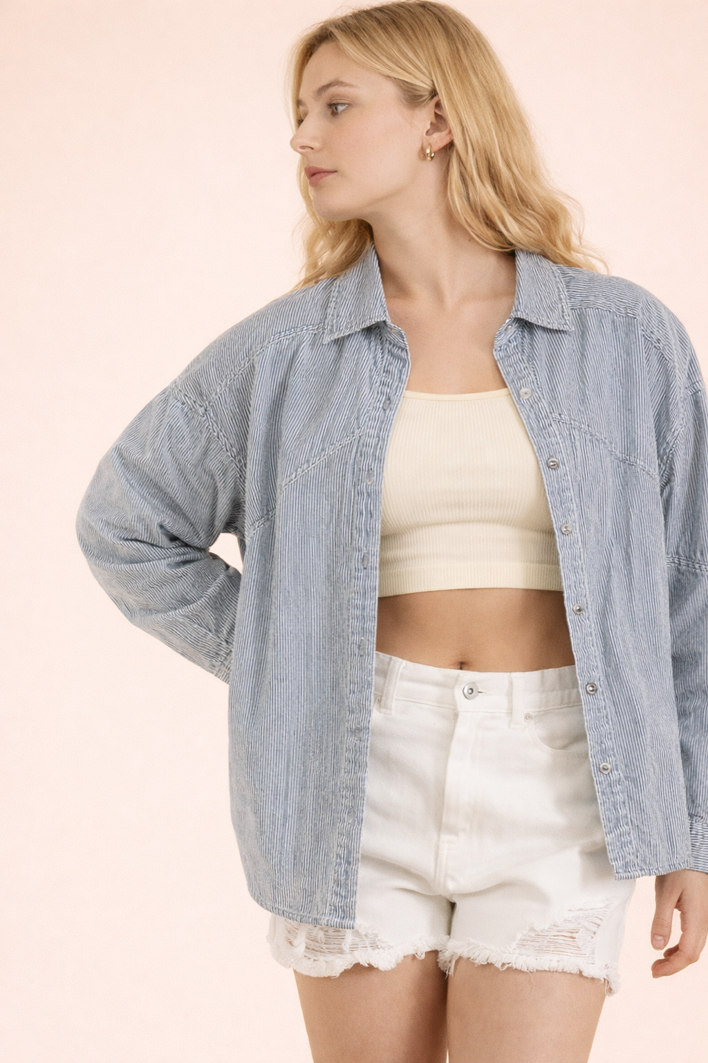 Raelynn Mineral Washed Button Down Shirt