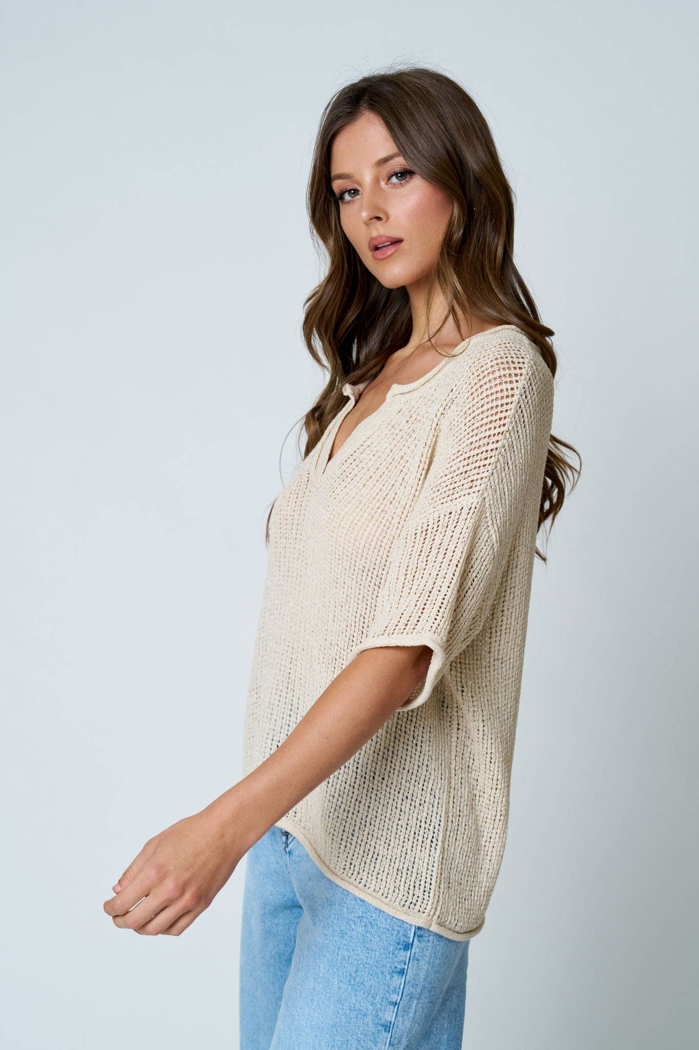 Jennifer Crochet Knit Top