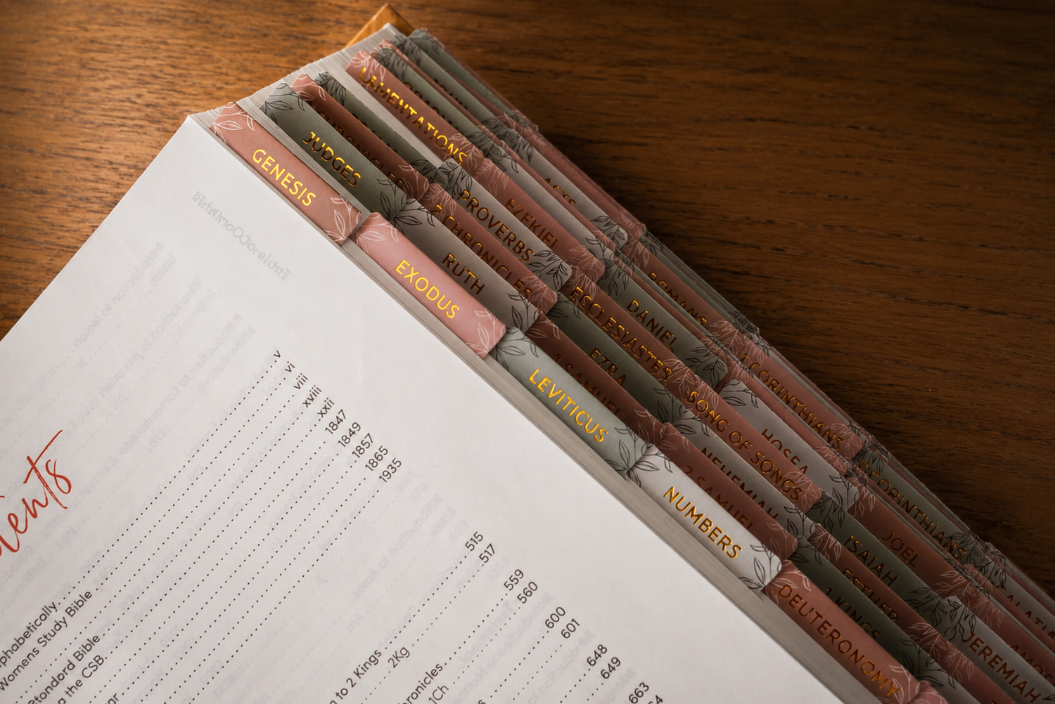 Bible Tabs — Spring Floral + Gold