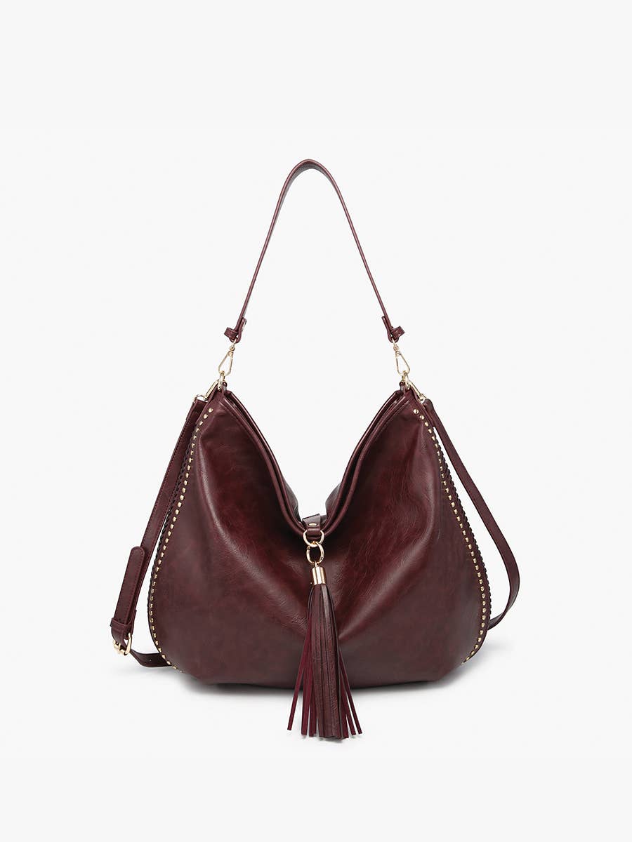Demi Distressed Slouchy Hobo w/ Tassel