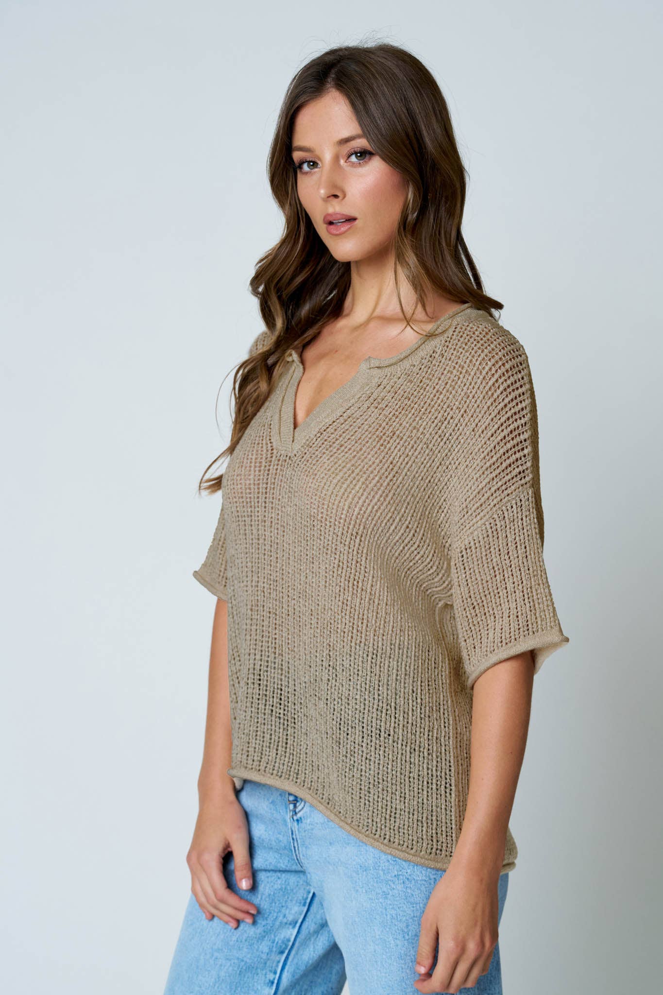Jennifer Crochet Knit Top