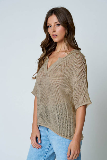 Jennifer Crochet Knit Top