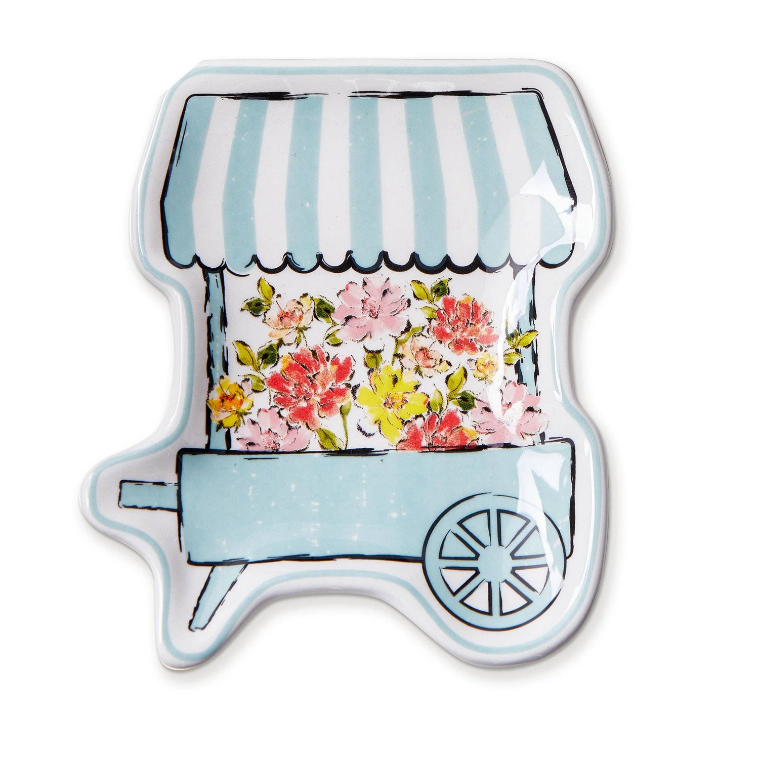 Flower Cart Trinket Dish Multi Earthenware Spring
