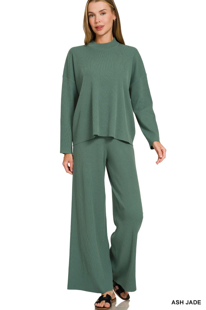 Clover Ribbed Viscose Lounge Wear Set