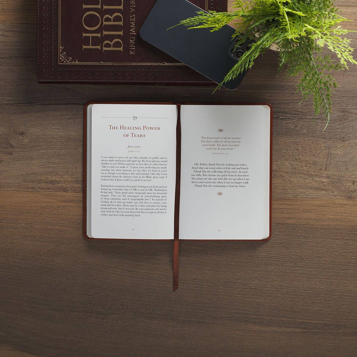 Devotional Comforted by God Faux Leather