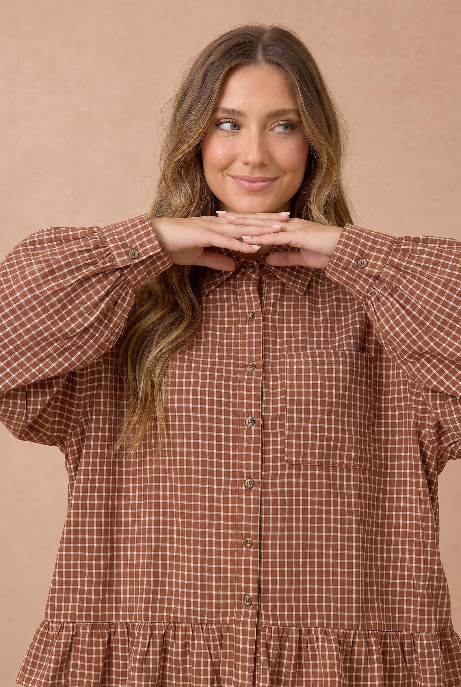 Bethany Button Down Babydoll Shirt