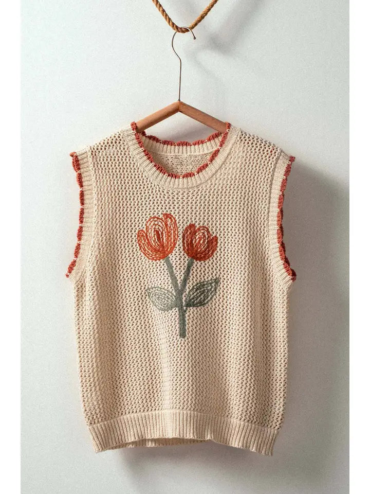 Boho Tulip Crochet Vest