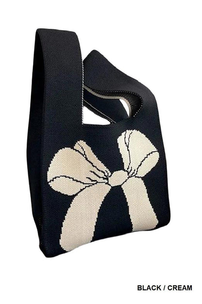 Holiday Knitted Bow Bag