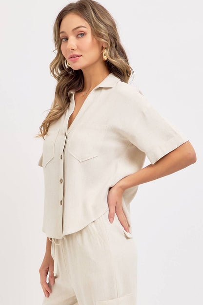 Agatha Linen Button Down