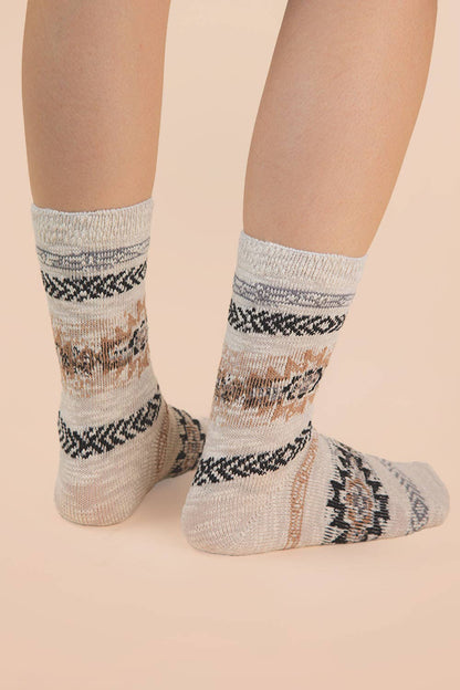 Aztec Graphic Cozy Crew Socks