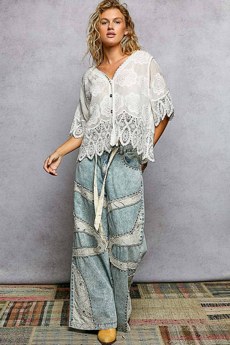 Annie Crochet Jacket Top