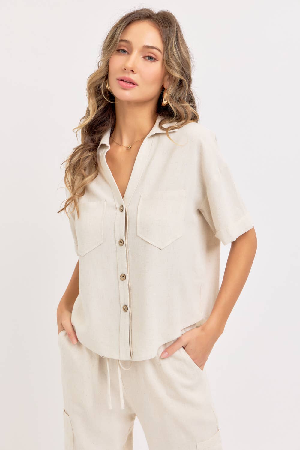 Agatha Linen Button Down