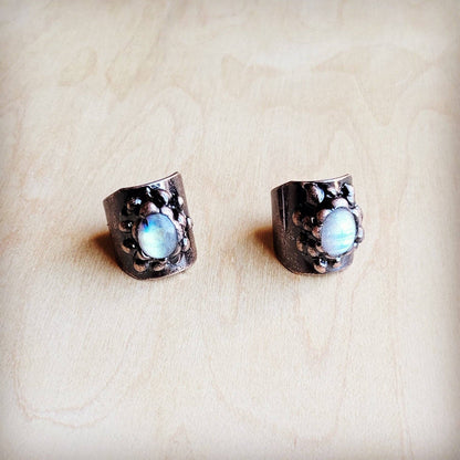 Labradorite Cuff Ring set in Antique Copper 012ee