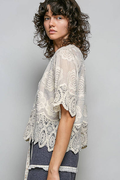 Annie Crochet Jacket Top