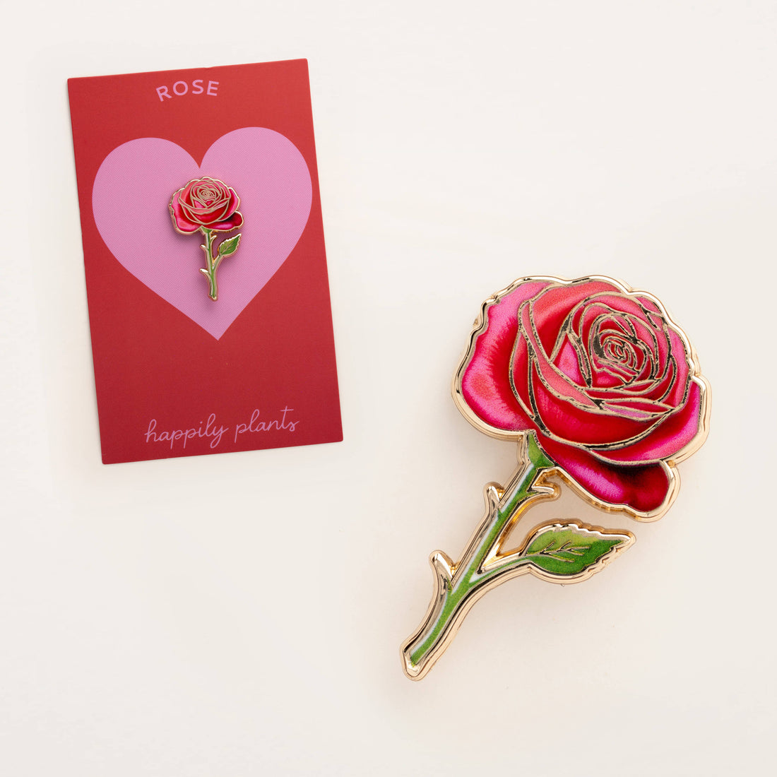 Red Rose Pin Brooch