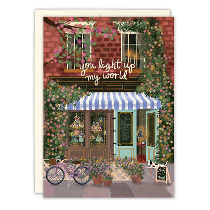 Antique Lamps You Light Up My World Anniversary Card