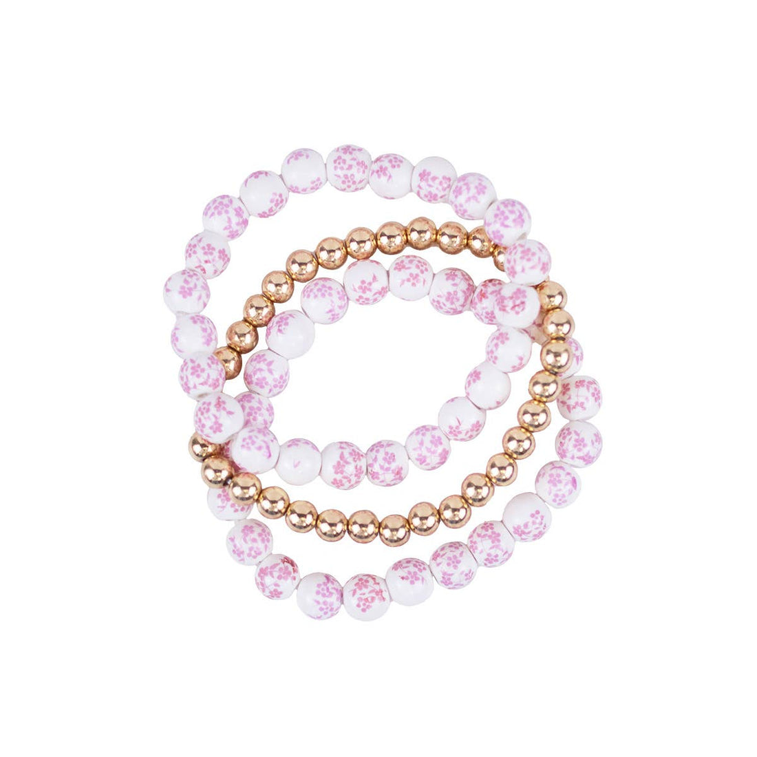 Floral Bead Bracelet Stack