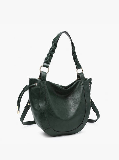 Rowan Paneled Hobo w/ Twisted Handle &amp; Long Strap