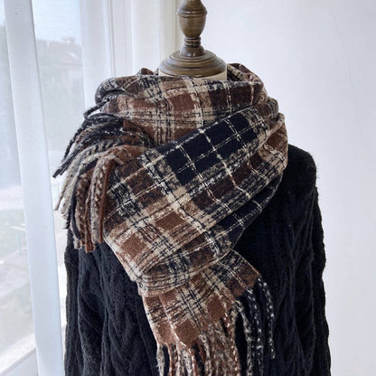 Plaid Tassel Scarf