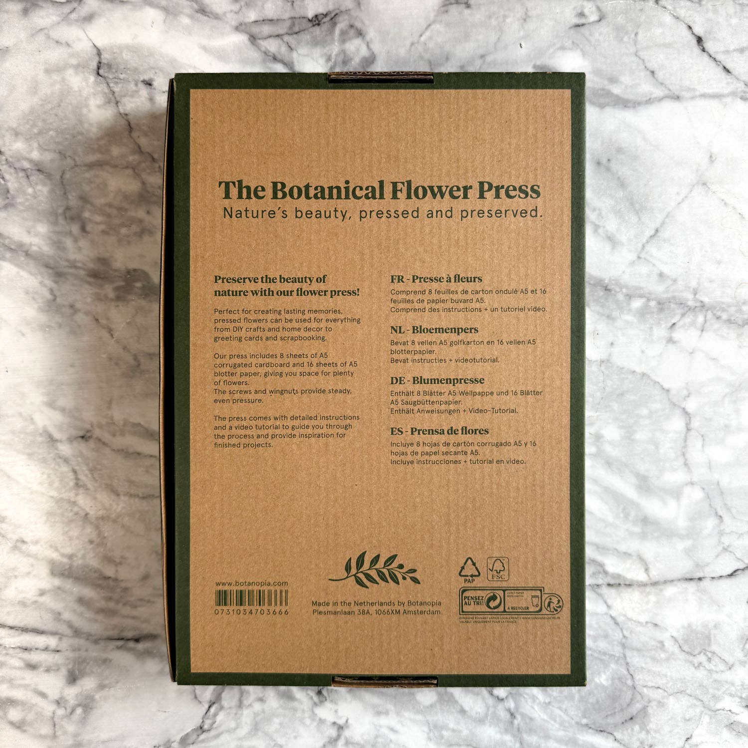 The Botanical Flower Press – Linen Cover &amp; Gold Foil