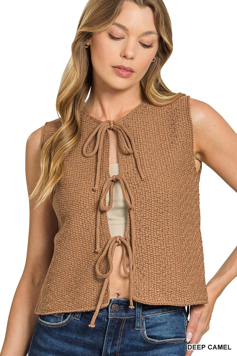 Ella Tie Front Sweater Vest
