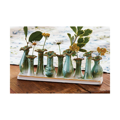 Flourish Bud Vase Green Multi Stoneware Summer