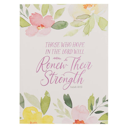 Notebook Bound Pink Floral Renew Their Strength Isa. 40:31
