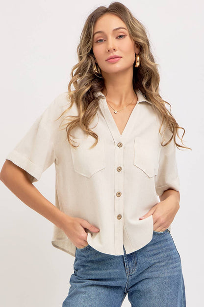 Agatha Linen Button Down