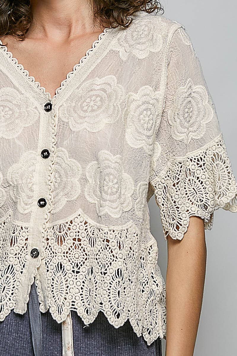 Annie Crochet Jacket Top