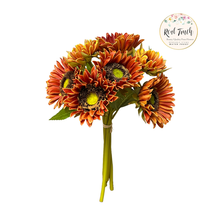 Rustic Colored Real Touch Sunflower Bouquet