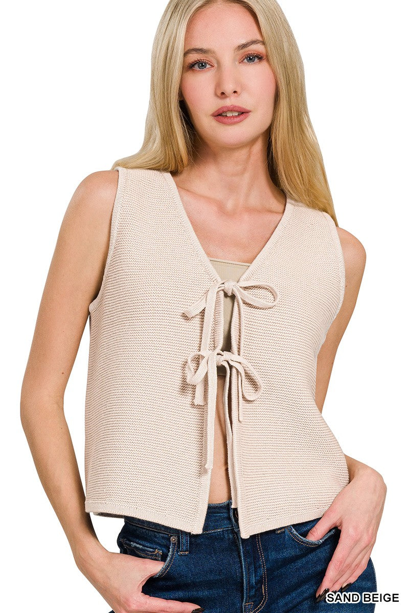 Emma Tie Front Sweater Vest