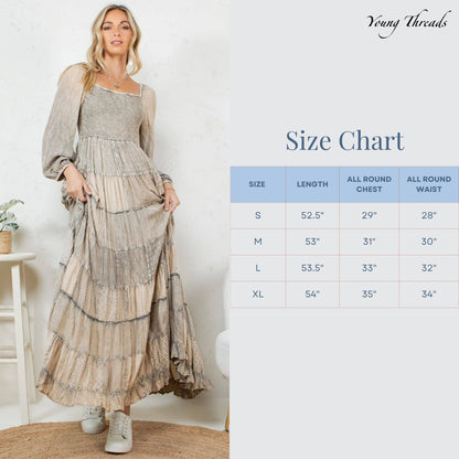 Mae Smocked Patchwork Maxi Dress