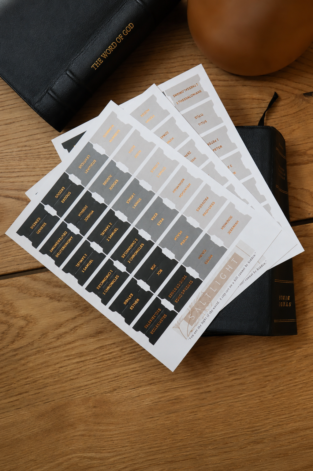 Bible Tabs — Black + Copper Foil