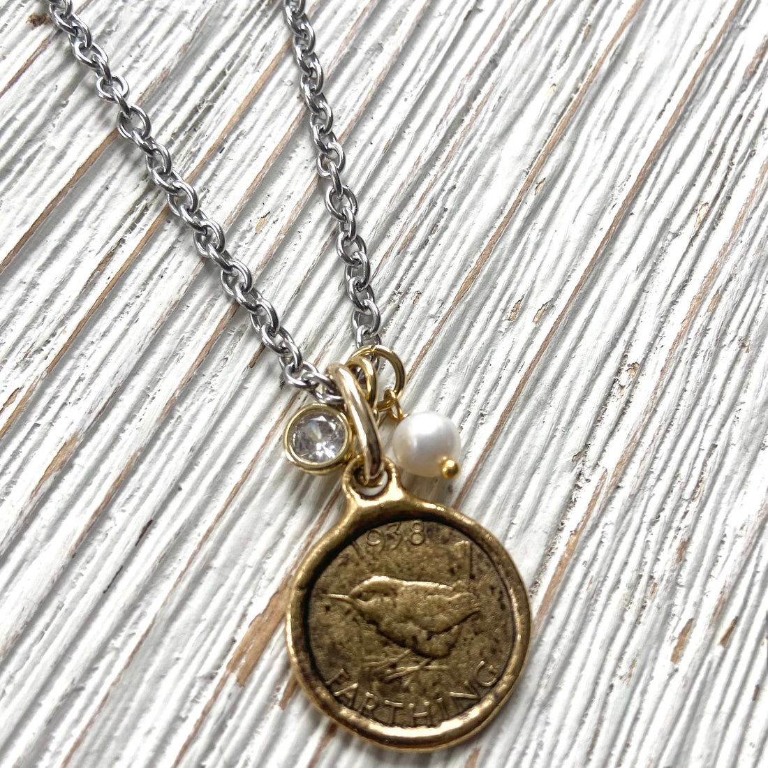 English Farthing coin necklace