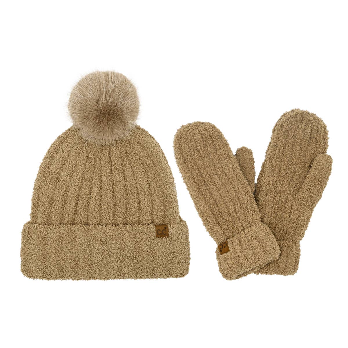 Cozy Yarn Hat and Mitten Set C.C Beanie
