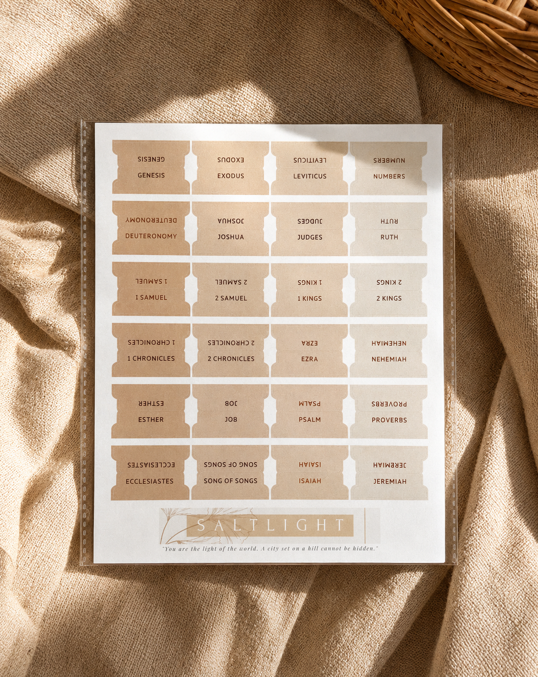 Bible Tabs — Sand + Copper Foil