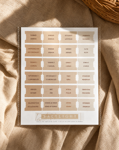 Bible Tabs — Sand + Copper Foil